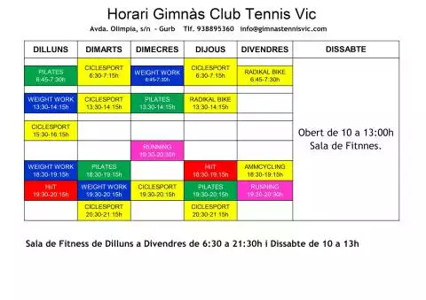 Gimnàs Club Tennis Vic